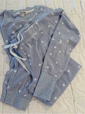 PJ Salvage Light Blue white Star & Moon women’s Pajama Set- size medium